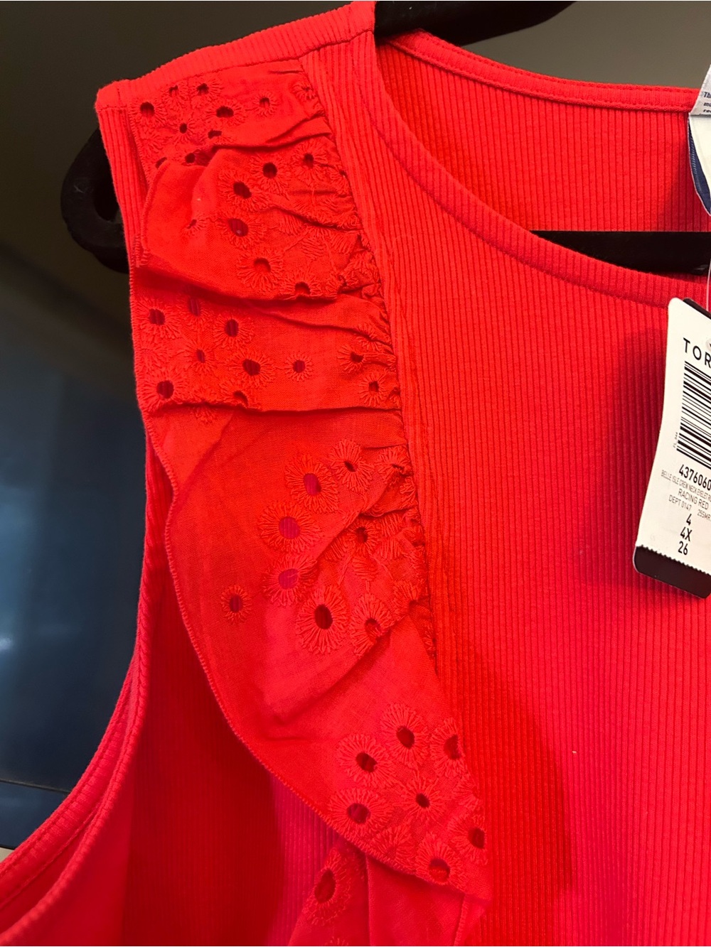 torrid Red Ruffle Eyelet Tank Top - Picture 2 of 4